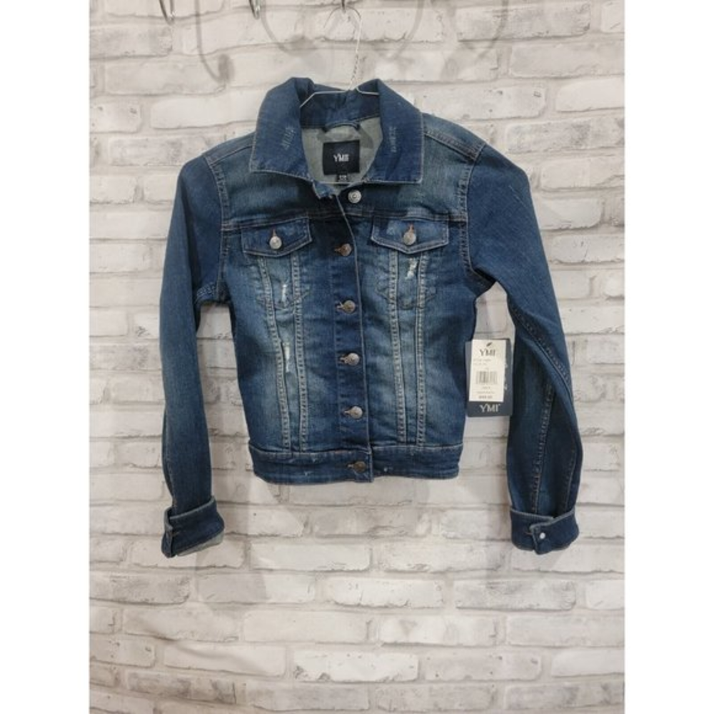 Girls YMI Size Small Jean Denim Jacket Classic Fit Youth‎ S NWT $44 18" Length